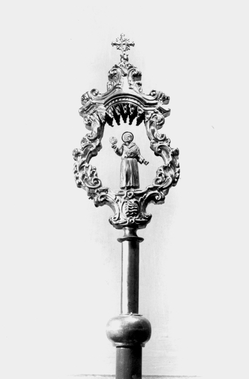 San Bernardino (mazza processionale) - bottega lombarda (sec. XVIII)