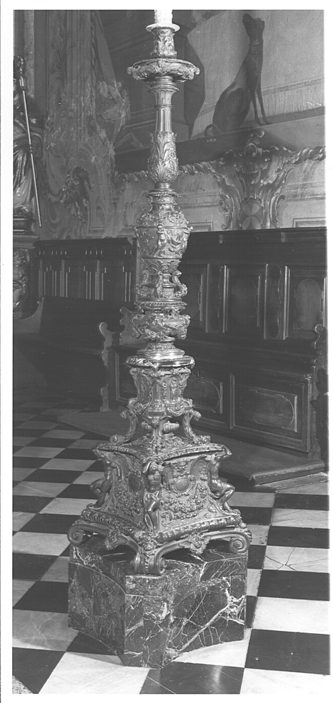 candelabro per il cero pasquale, opera isolata - bottega comasca (sec. XX)