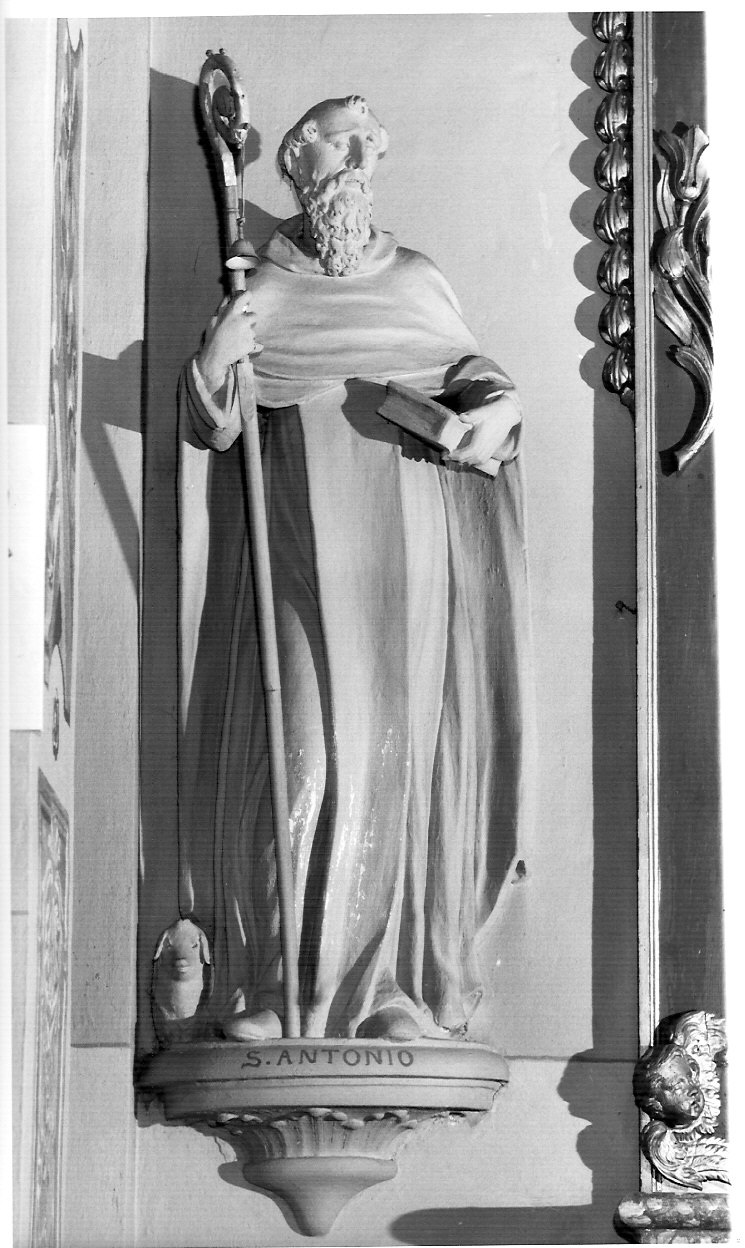 Sant'Antonio Abate (statua, pendant) - bottega lombarda (secc. XVIII/ XIX)
