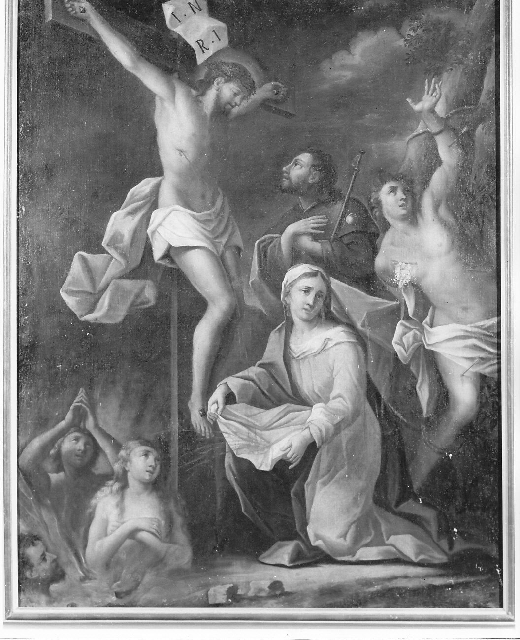 Cristo crocifisso e anime del purgatorio (dipinto, opera isolata) - ambito lombardo (fine/inizio secc. XVII/ XVIII)
