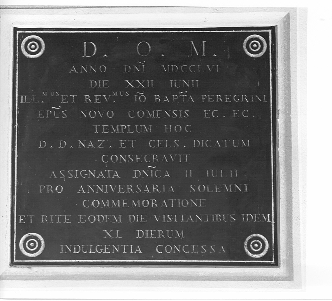 lapide documentaria, opera isolata - bottega lombarda (sec. XVIII)