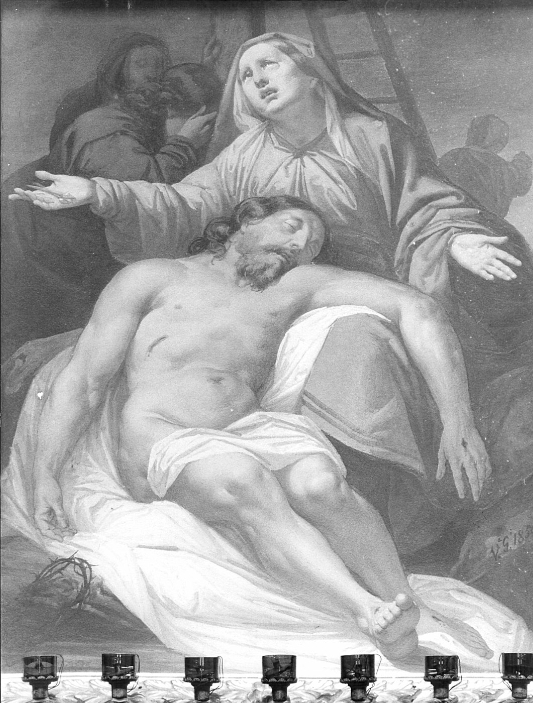 pietà (dipinto murale) di Valtorta Giovanni (attribuito) (sec. XIX)