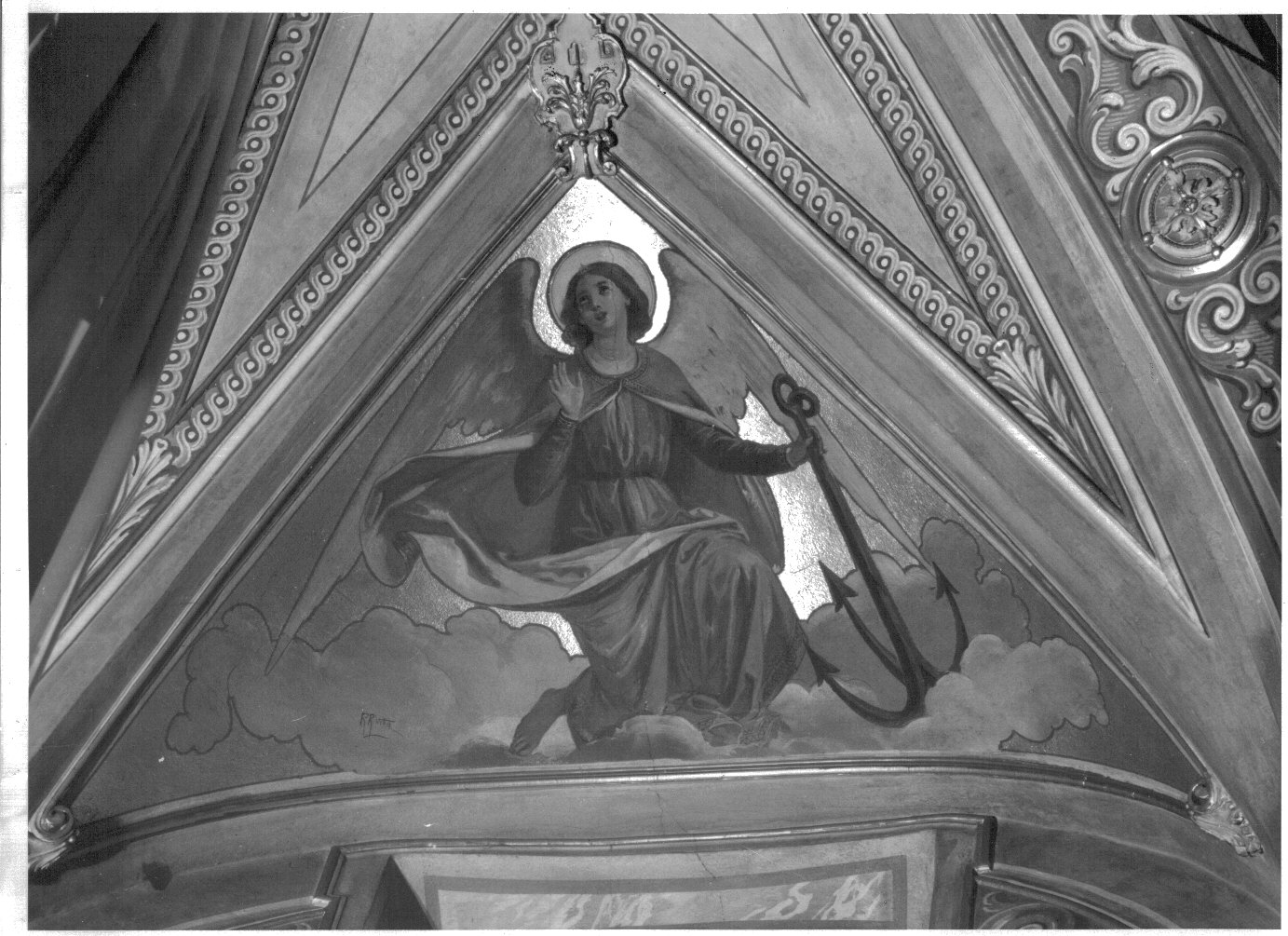 angelo (dipinto murale) di Rivetta Romeo (inizio sec. XX)