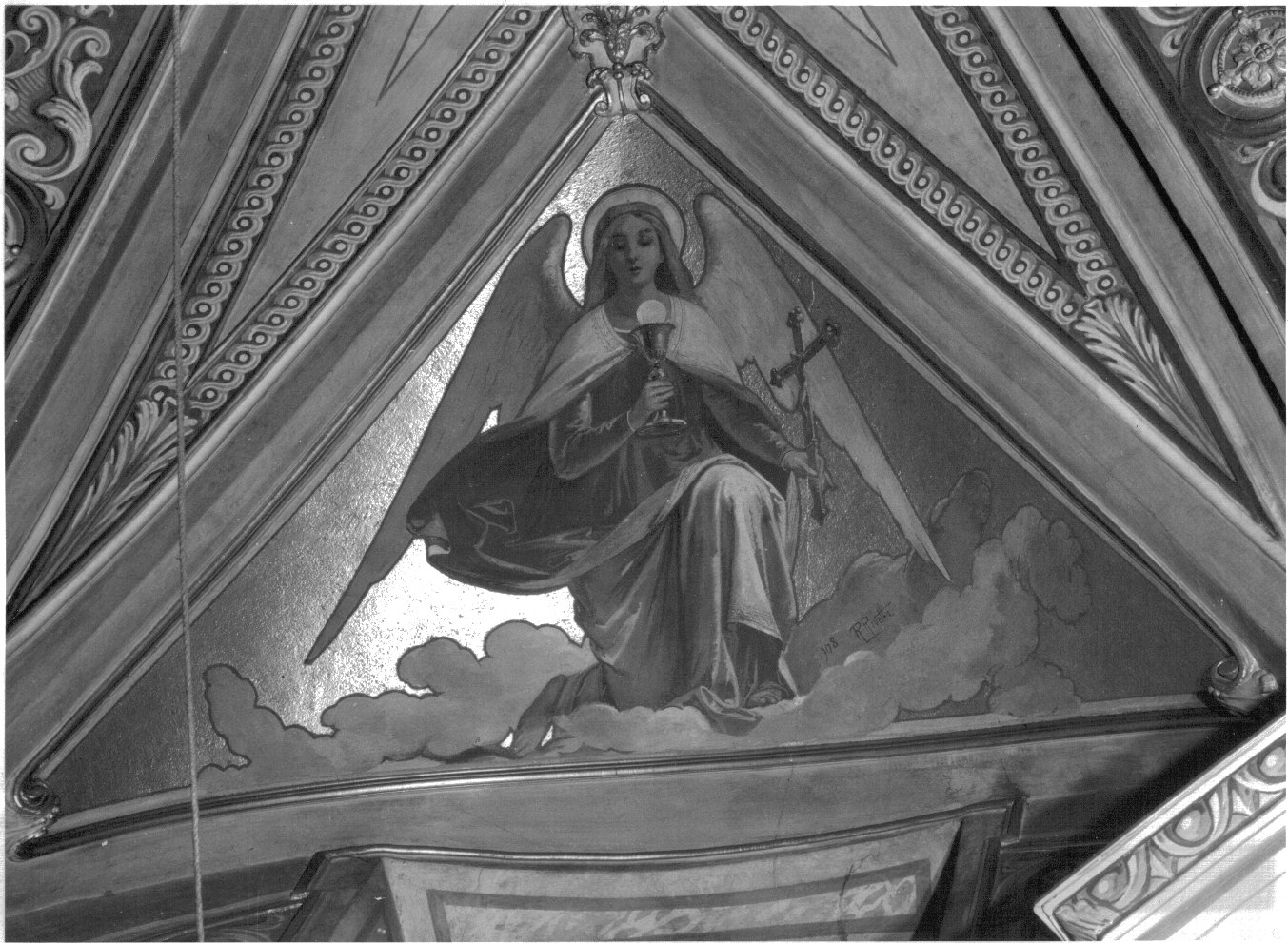 angelo (dipinto murale) di Rivetta Romeo (inizio sec. XX)