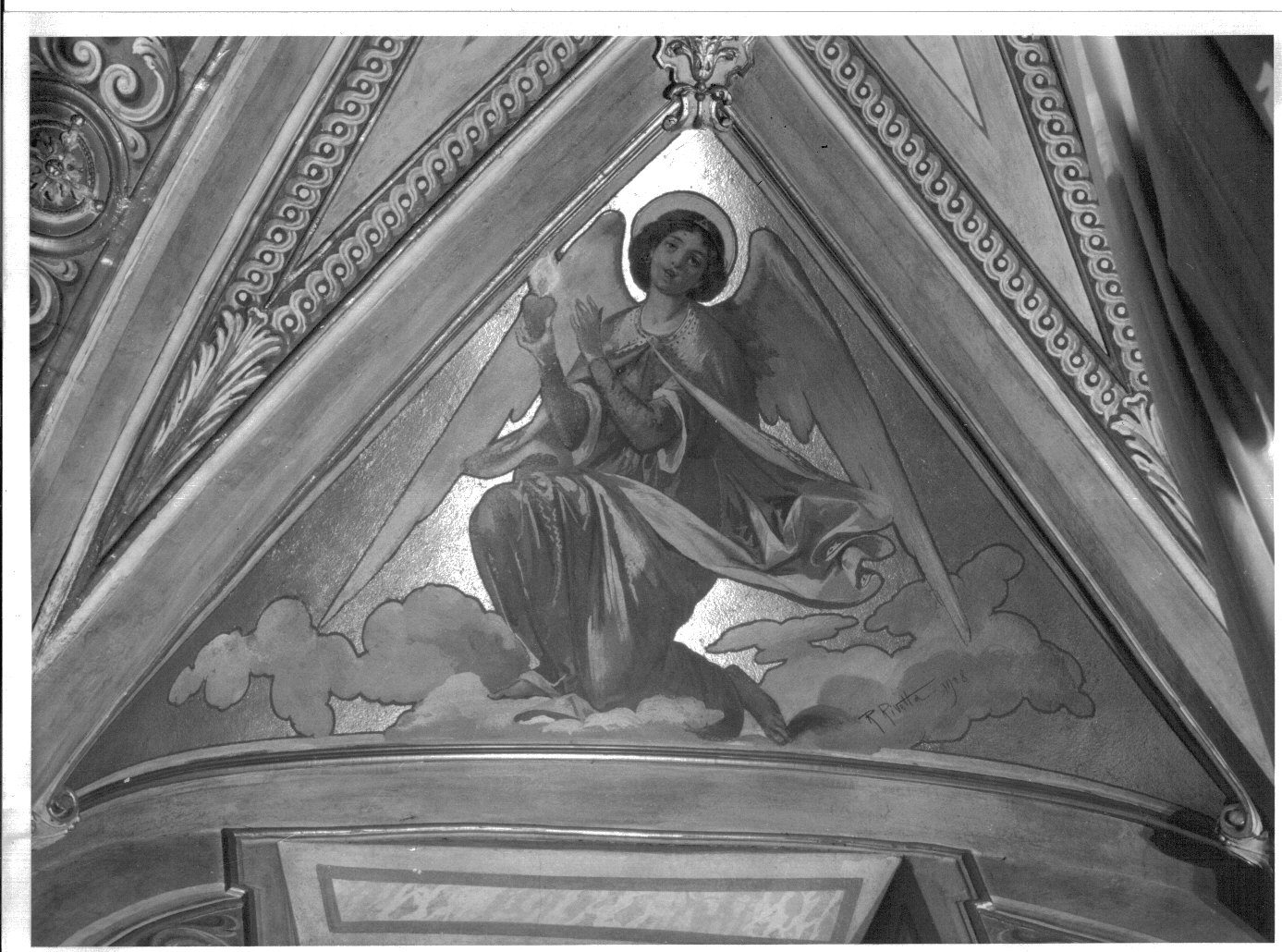 angelo (dipinto murale) di Rivetta Romeo (inizio sec. XX)