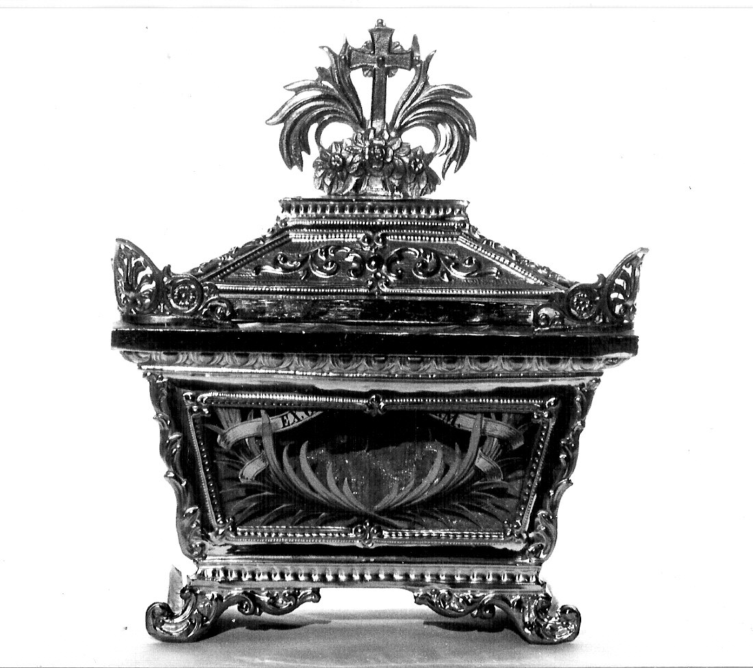 reliquiario a teca - a urna, opera isolata - bottega lombarda (sec. XIX)