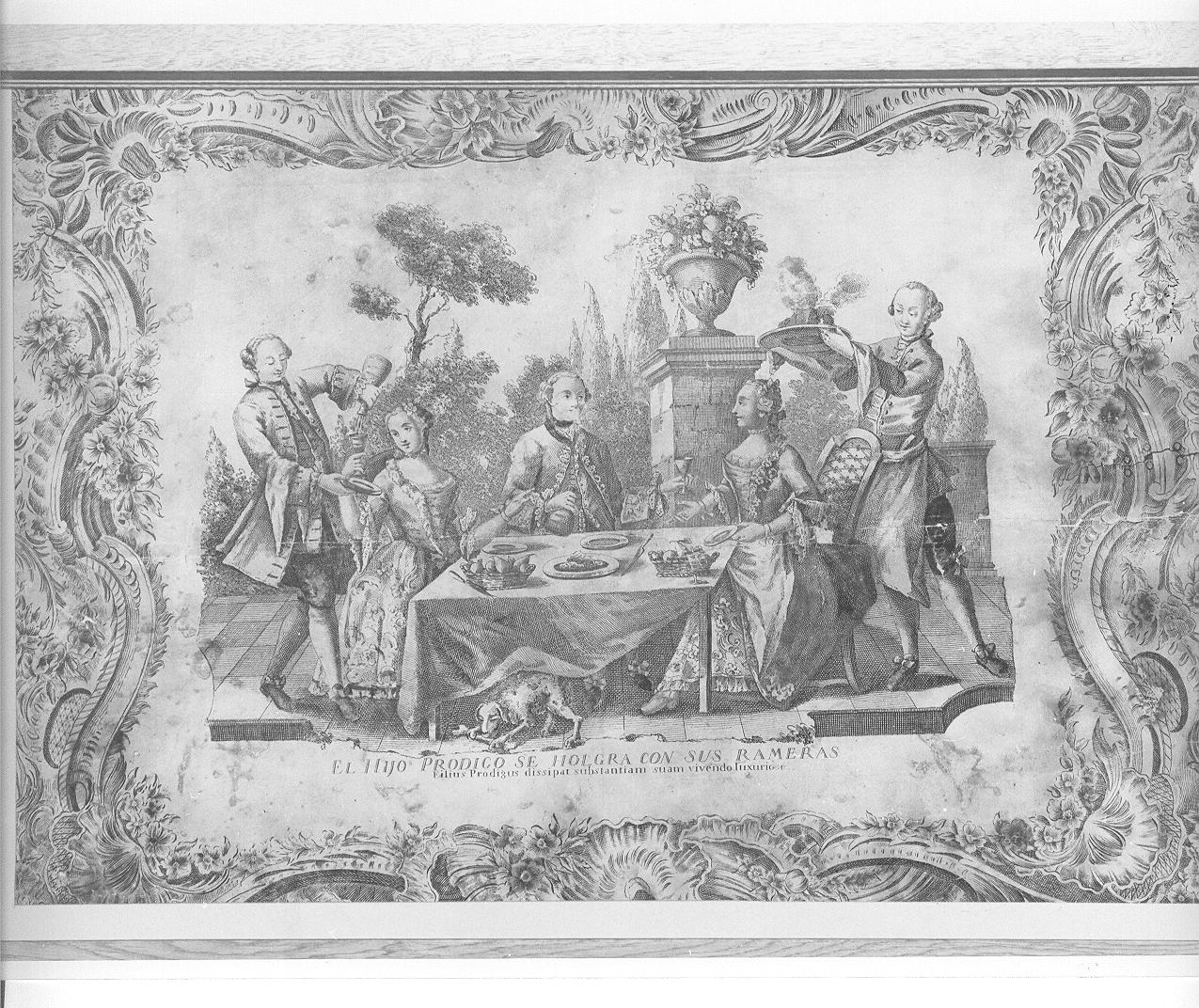 Il Figliol Prodigo dissipa le sue sostanze (stampa) - ambito lombardo (terzo quarto sec. XVIII)