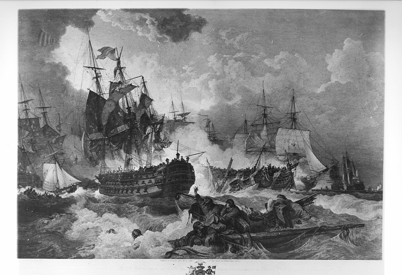 battaglia navale (stampa) di Fittler James (fine/inizio secc. XVIII/ XIX)