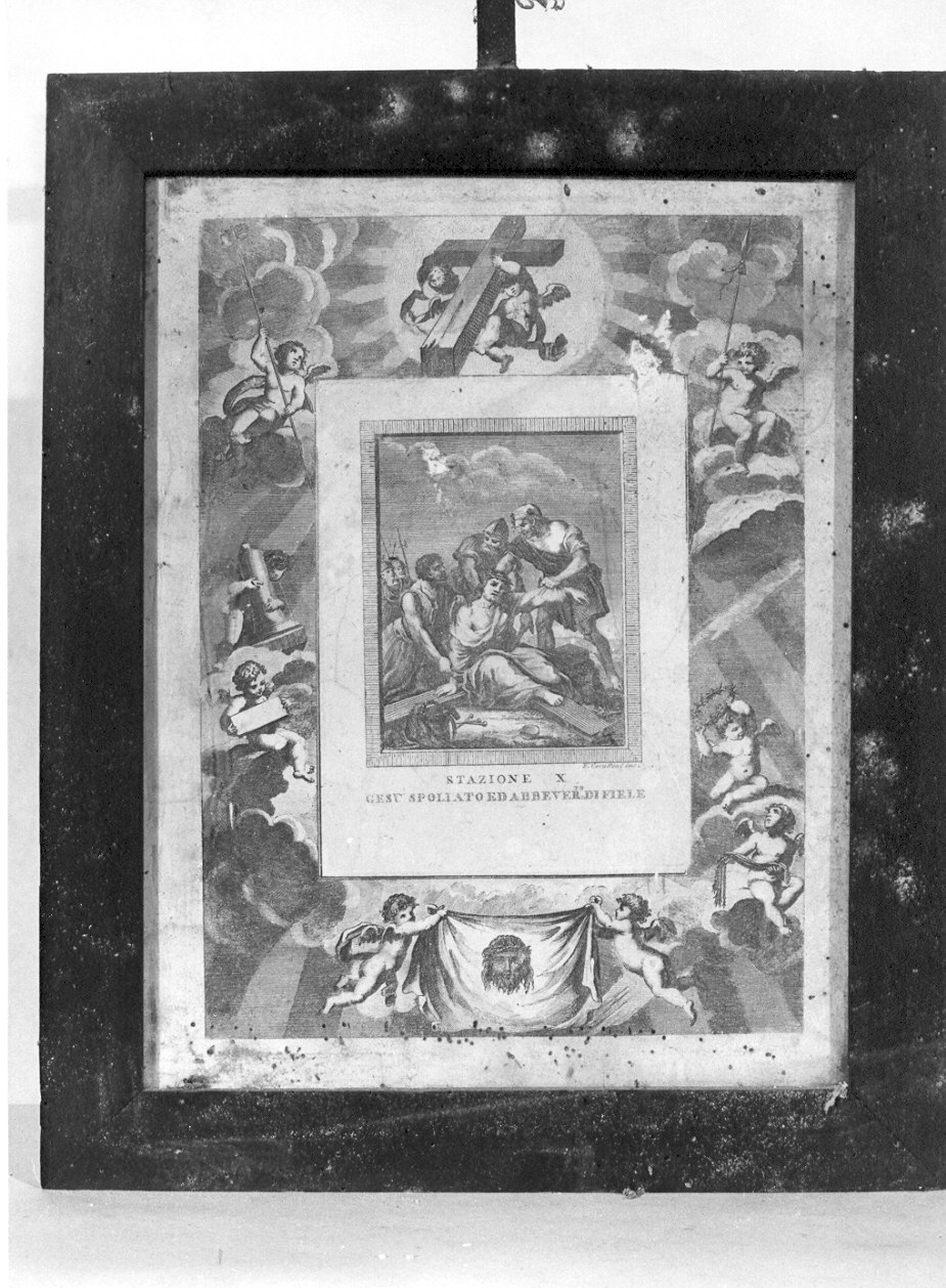 stazione X: Gesù spogliato e abbeverato di fiele (stampa) - ambito italiano (sec. XIX)