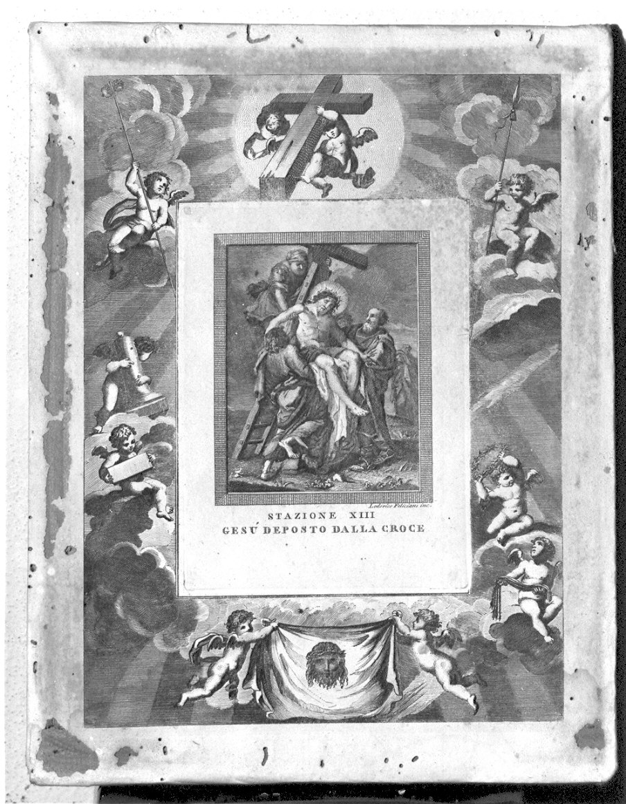 stazione XIII: Gesù deposto dalla croce (stampa) - ambito italiano (sec. XIX)