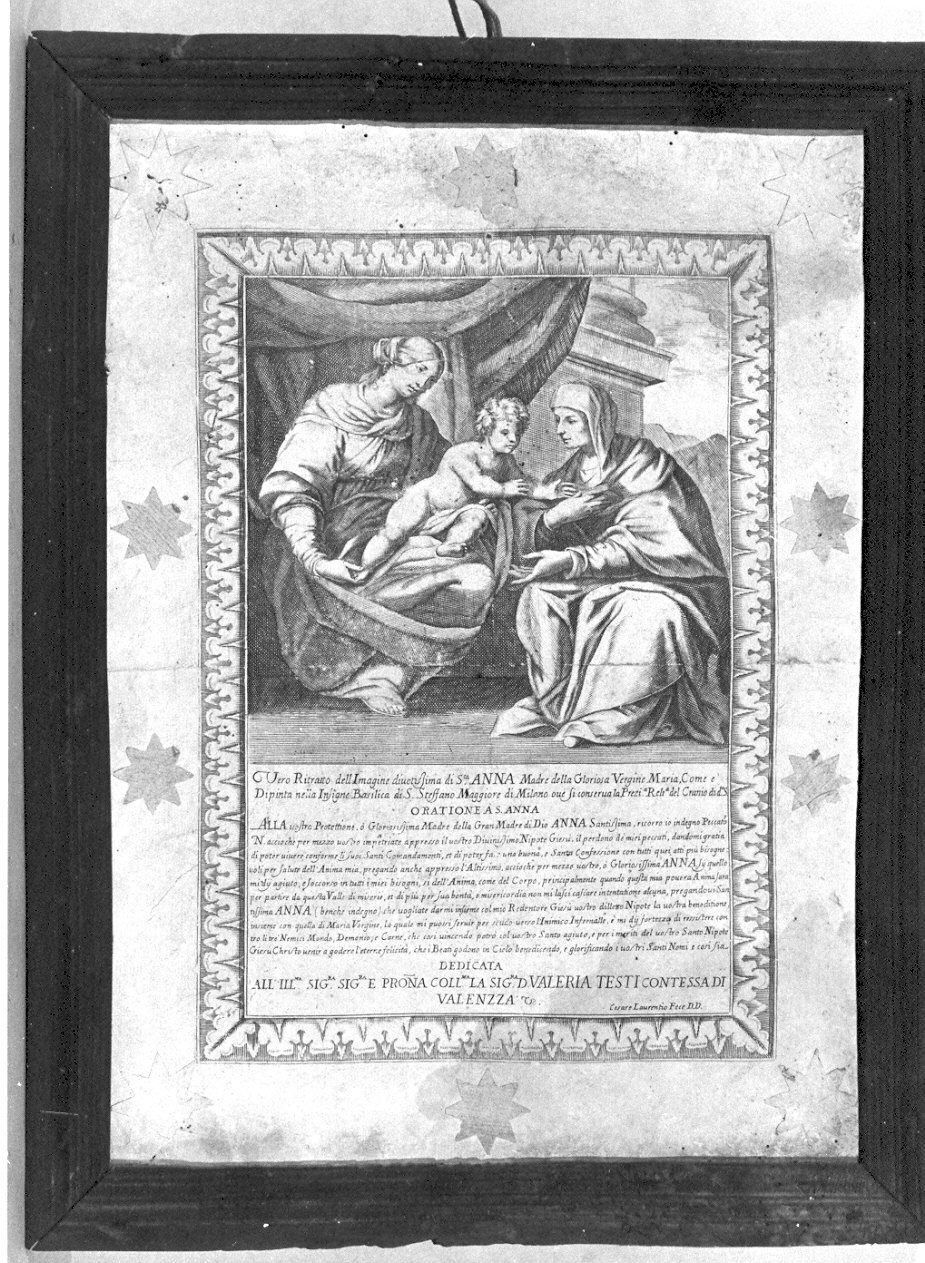 Madonna con Bambino e Sant'Anna (stampa) - ambito italiano (sec. XVIII)