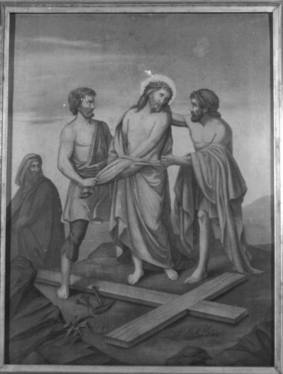 stazione X: Gesù spogliato e abbeverato di fiele (stampa, elemento d'insieme) - ambito italiano (seconda metà sec. XIX)