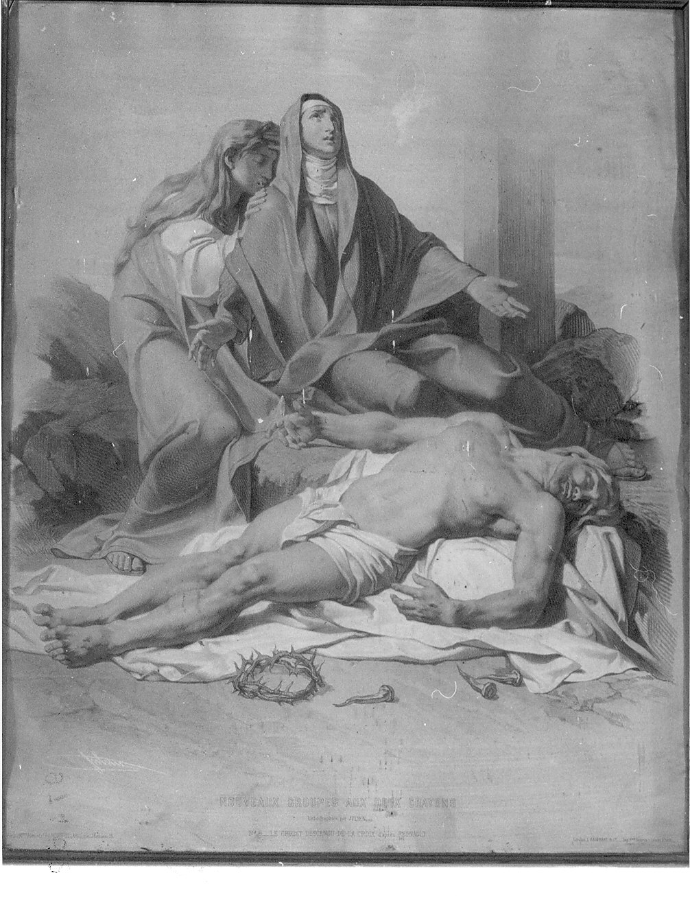 Cristo deposto dalla croce (stampa) di Romain Julien Bernard, Regnault Jean Baptiste (sec. XIX)