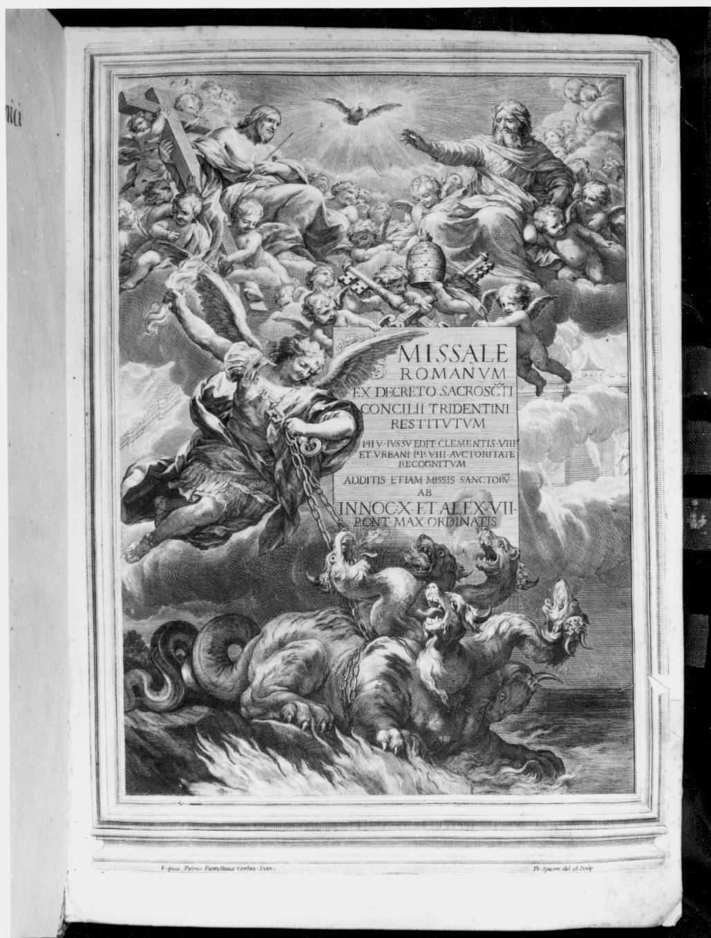 trionfo della SS. Trinità e della Chiesa Cattolica (stampa) di Spierre Francoise (attribuito), Pietro da Cortona (attribuito) (sec. XVII)