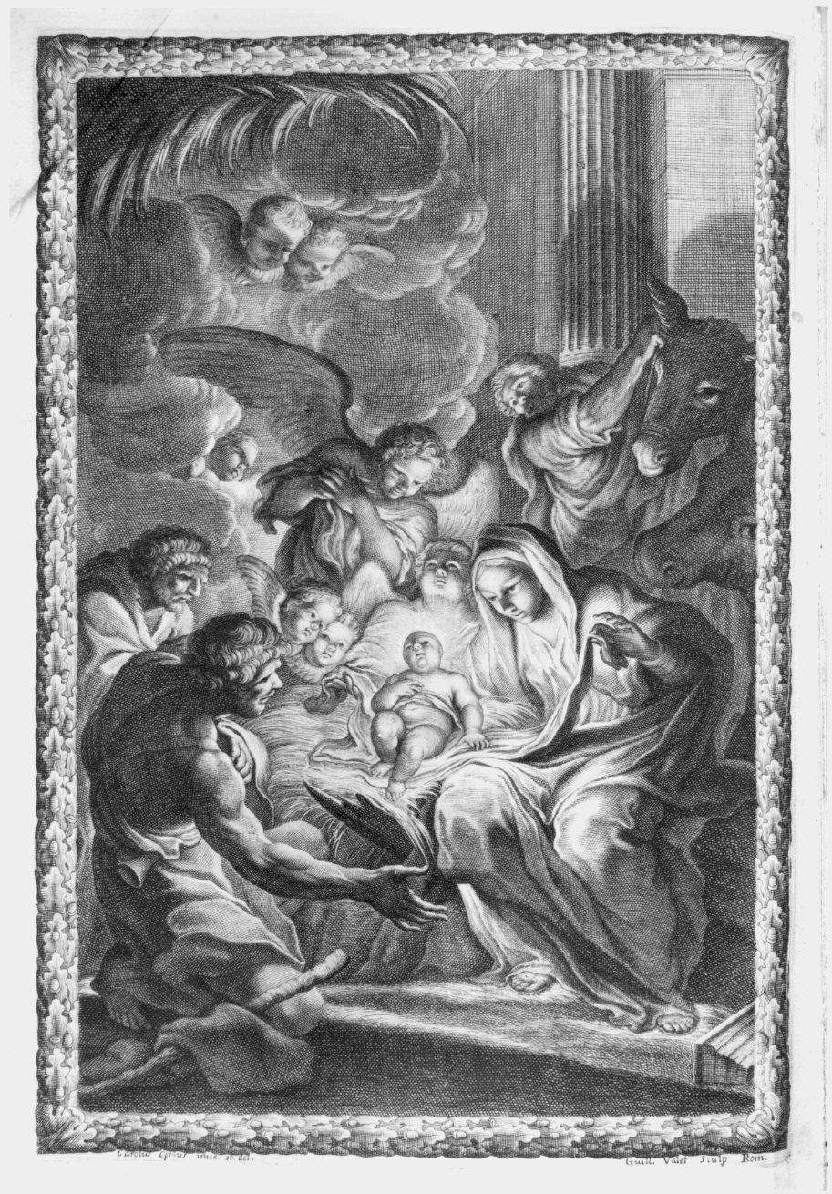 natività di Gesù (stampa) di Vallet Guillaume (attribuito), Cesio Carlo (attribuito) (sec. XVII)