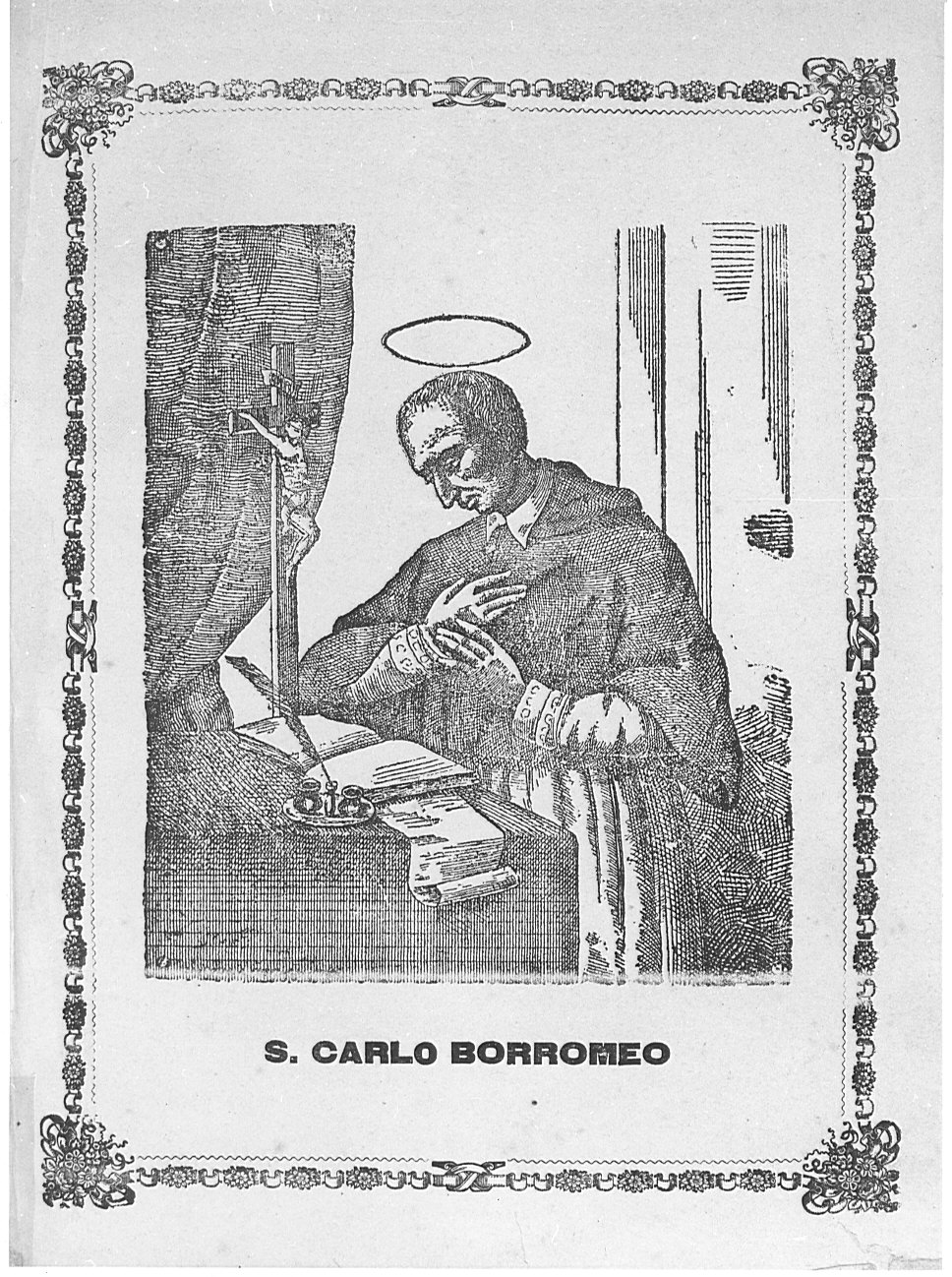 San Carlo Borromeo (stampa) - ambito lombardo (sec. XIX)