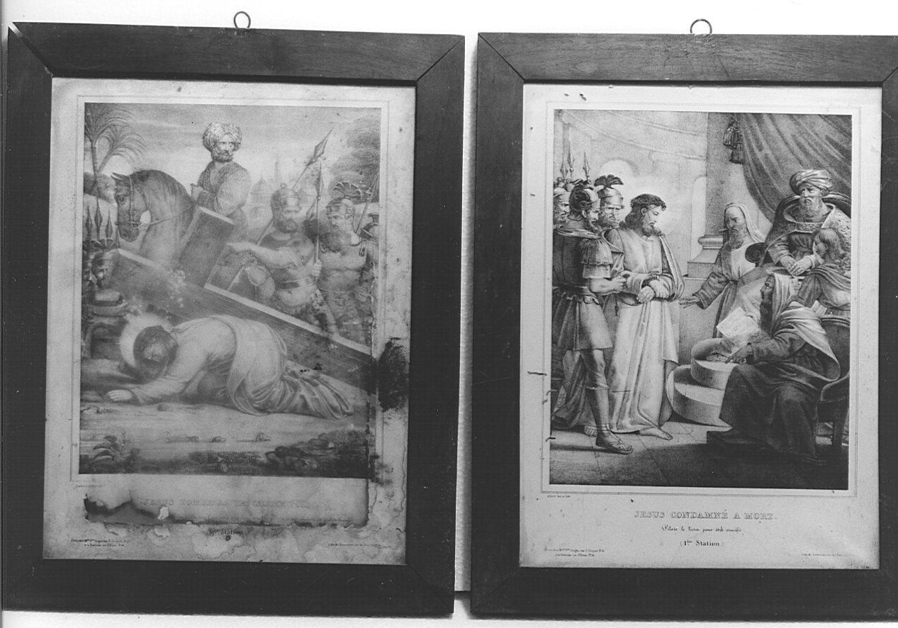 stazione I: Gesù condannato a morte (stampa, elemento d'insieme) - ambito francese (sec. XIX)