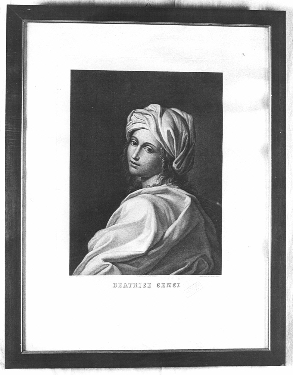 ritratto di Beatrice Cenci (stampa) di Del Vecchio Beniamino (attribuito), Reni Guido (attribuito), Angelini Costanzo (attribuito) (prima metà sec. XIX)