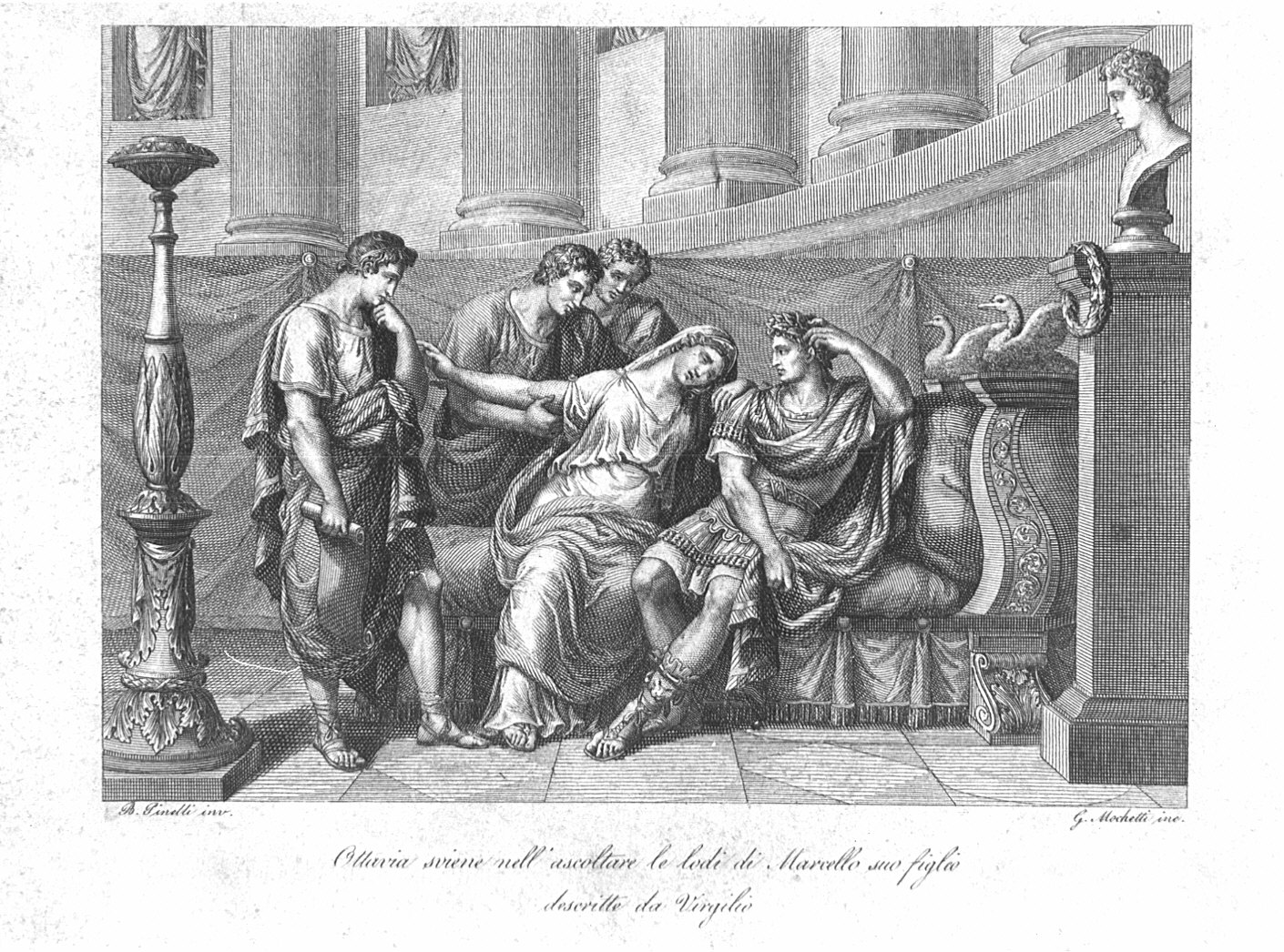 svenimento di Ottavia (stampa) di Mochetti Giuseppe (attribuito), Pinelli Bartolomeo (attribuito) (prima metà sec. XIX)