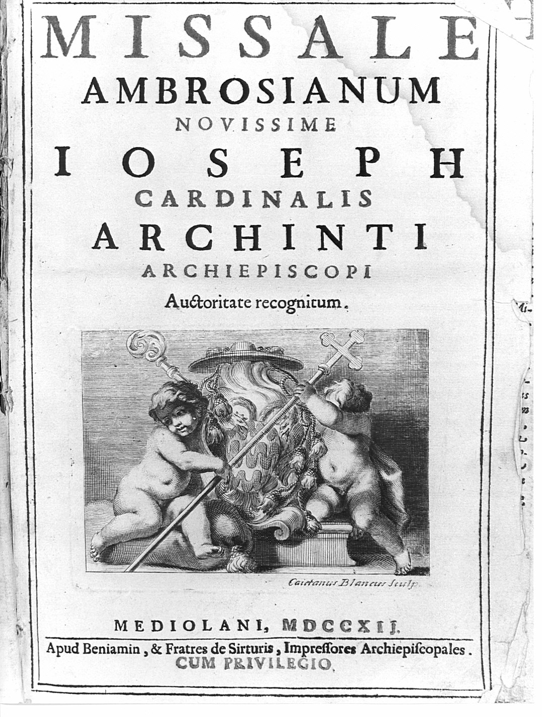 stemma cardinalizio (stampa, elemento d'insieme) di Bianchi Gaetano (sec. XVIII)