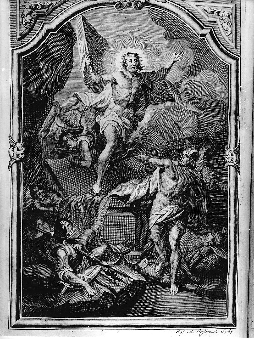 resurrezione di Cristo (stampa) di Heylbrouck Michael (sec. XVIII)