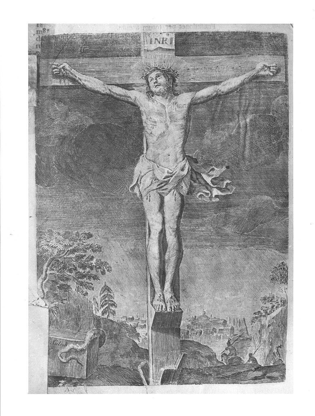 crocifissione di Cristo (stampa) - ambito lombardo (sec. XVIII)