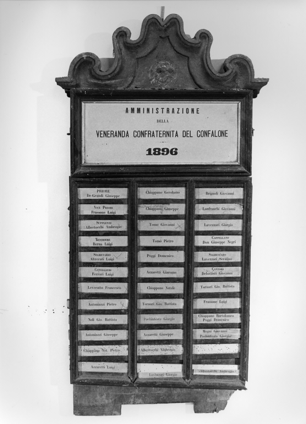tabella di confraternita, opera isolata - bottega italiana (metà sec. XIX)