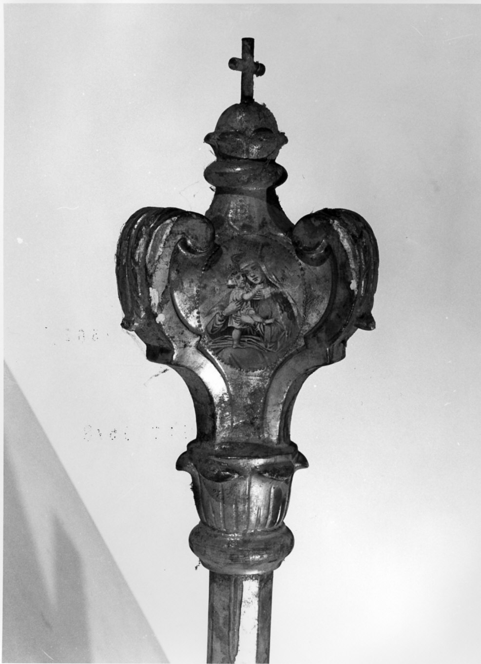 mazza processionale, opera isolata - bottega italiana (sec. XIX)