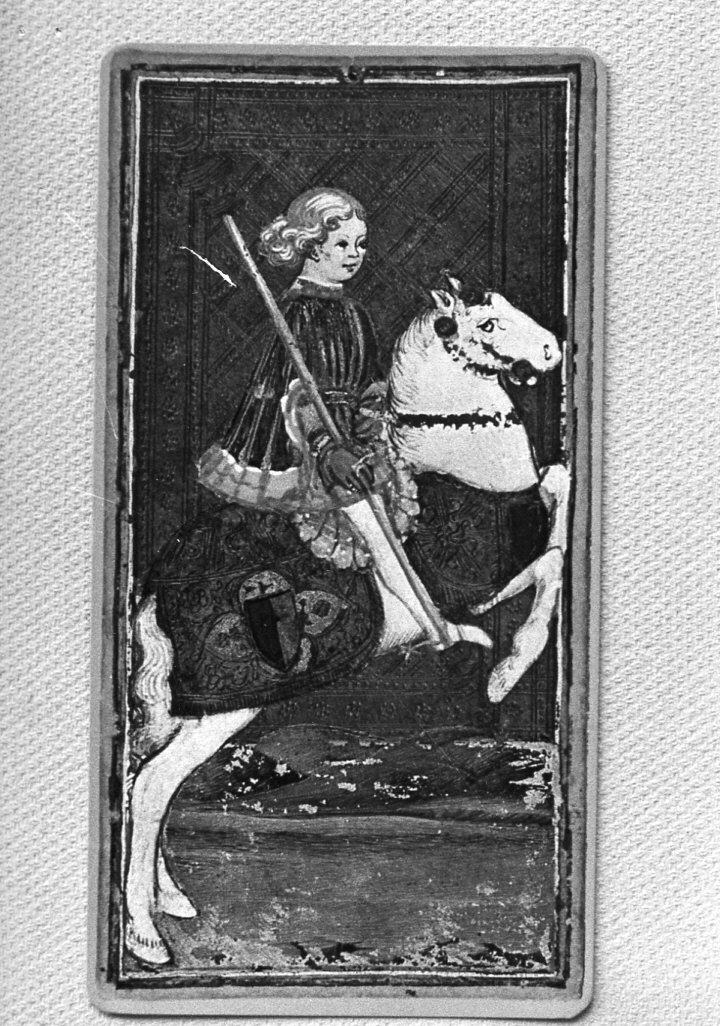 cavallo di bastoni (miniatura, serie) di Bembo Bonifacio (sec. XV)