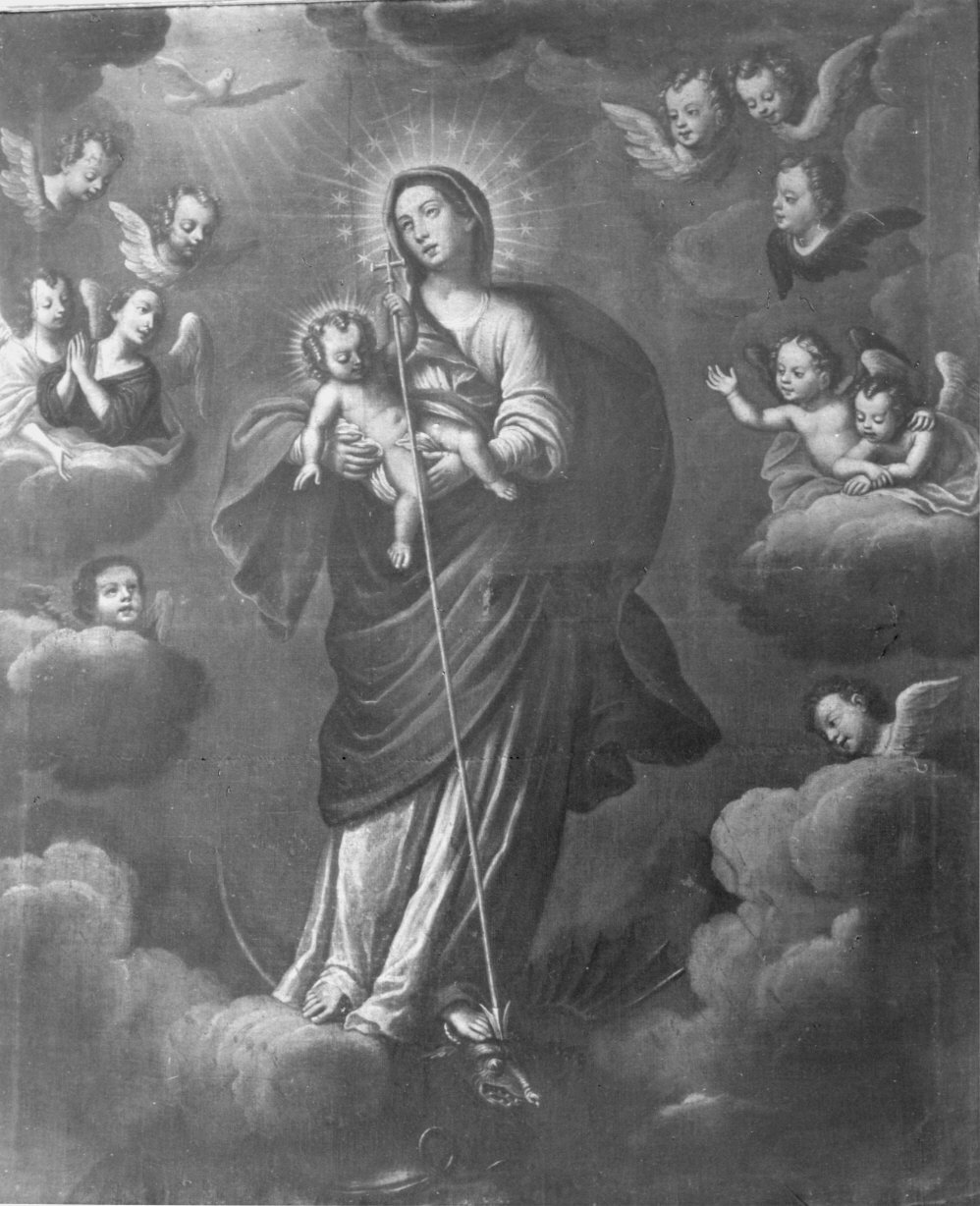 Madonna con Bambino che calpesta un serpente (dipinto, opera isolata) - ambito lombardo (sec. XVII)