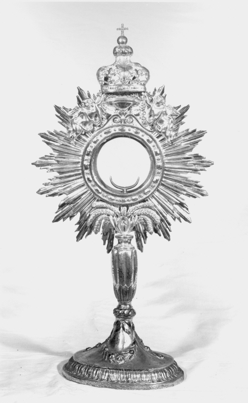 ostensorio - a raggiera, opera isolata - bottega lombarda (primo quarto sec. XIX, sec. XX)