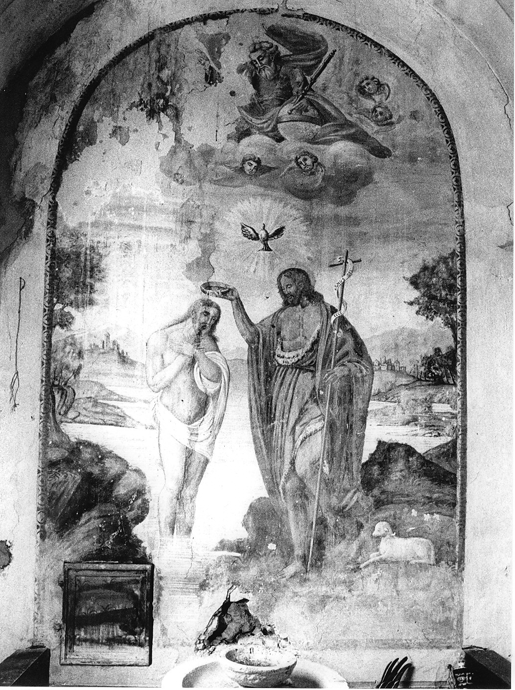 battesimo di Cristo (dipinto murale, opera isolata) - ambito lombardo (sec. XVIII)