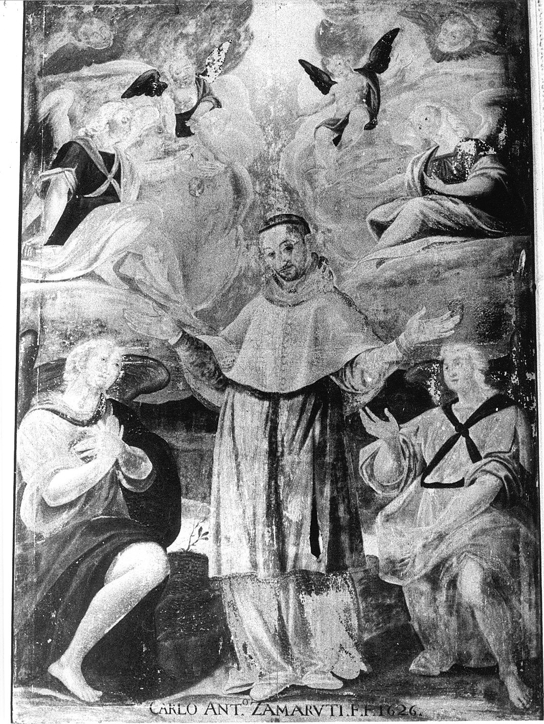 San Carlo Borromeo (dipinto, elemento d'insieme) - ambito lombardo (sec. XVII)