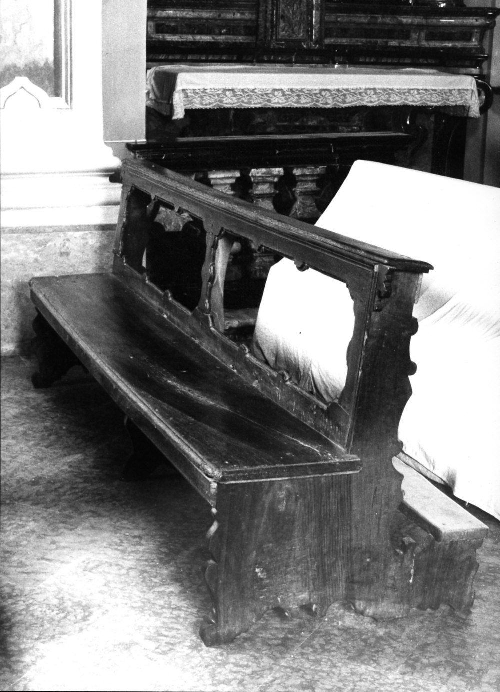 panca con inginocchiatoio, opera isolata - bottega lombarda (sec. XVIII)