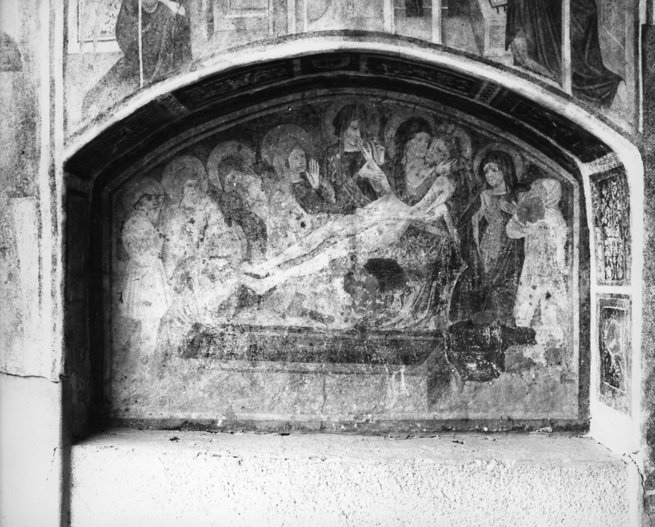 compianto sul Cristo morto (dipinto murale, opera isolata) - ambito lombardo (primo quarto sec. XV)