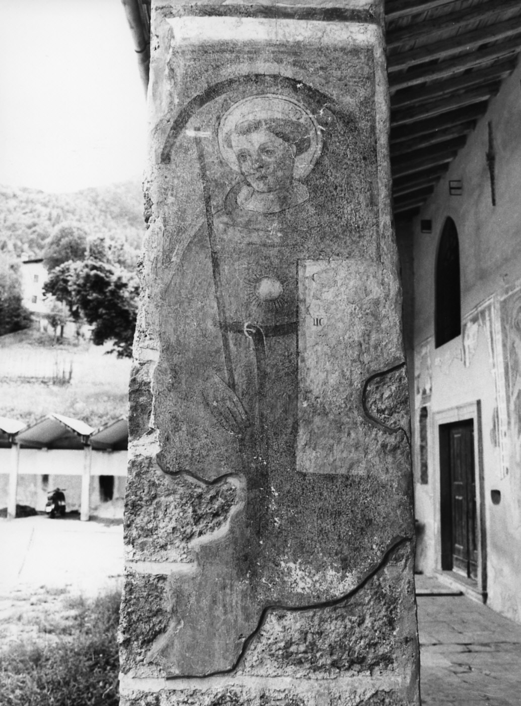 San Nicola da Tolentino (dipinto murale, opera isolata) - ambito lombardo (seconda metà sec. XV)