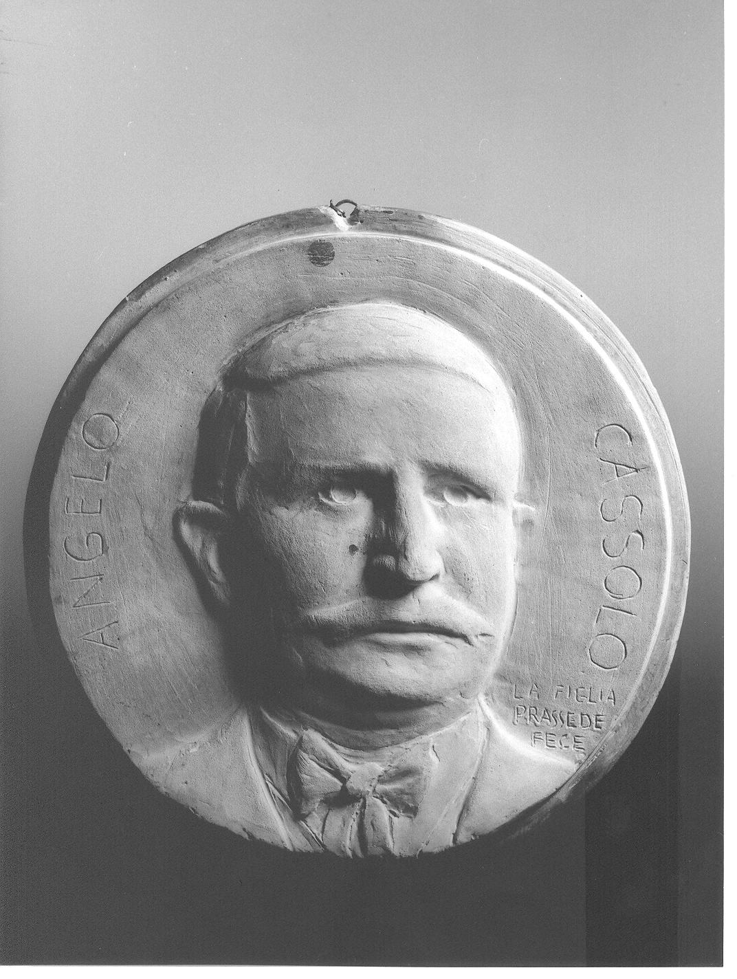 Ritratto di Angelo Cassolo (rilievo, pendant) di Cassolo Bracchi Regina (attribuito) (sec. XX)