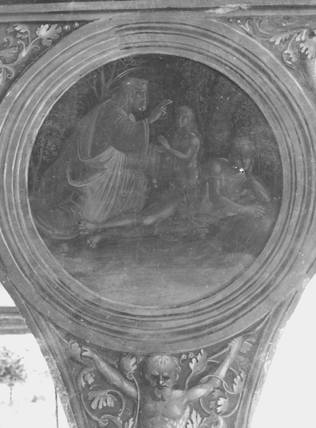 creazione di Eva (dipinto murale, elemento d'insieme) - ambito lombardo (sec. XVI)