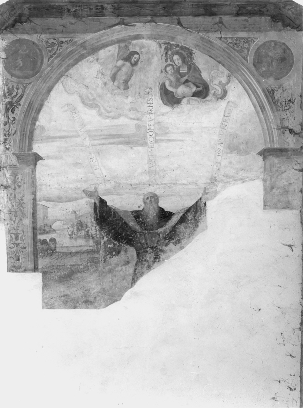 visione di Sant'Agostino (dipinto murale) - ambito lombardo (primo quarto sec. XVI)
