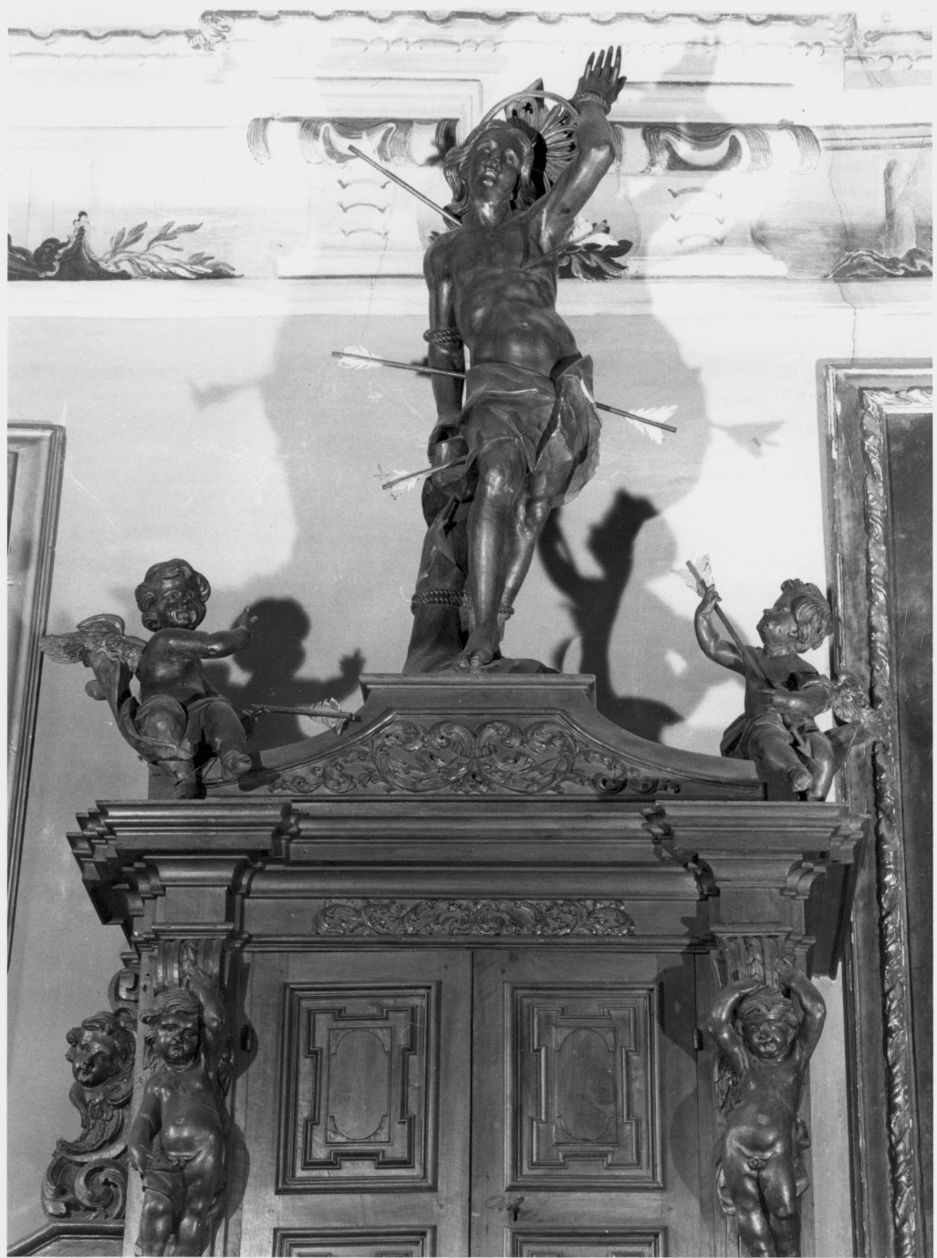 San Sebastiano (scultura) di Fallilela Antonio Raffaele (attribuito) (seconda metà sec. XVII)