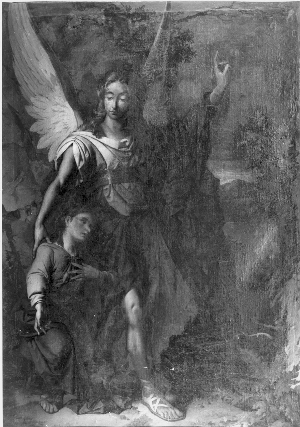 angelo custode (dipinto) - ambito lombardo (seconda metà sec. XIX)