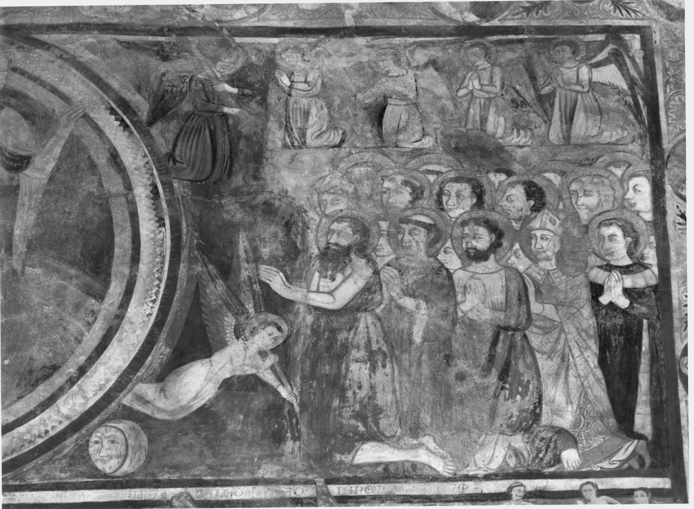Santi e angeli (dipinto murale) - ambito lombardo (secondo quarto sec. XIV)