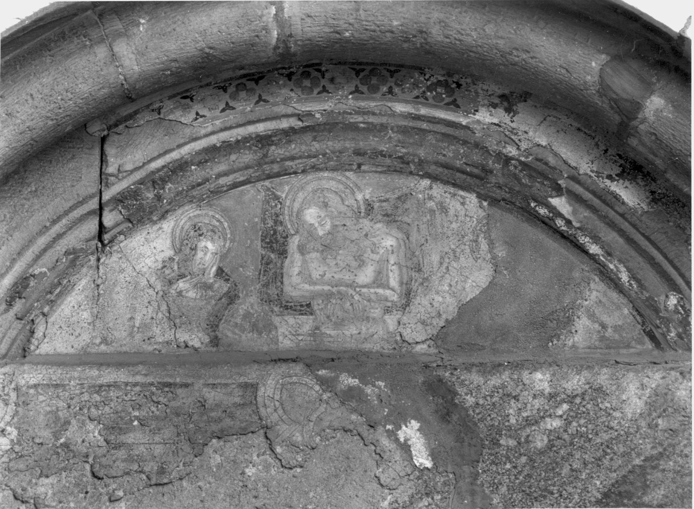 Cristo in pietà e la Madonna (dipinto murale, opera isolata) - ambito lombardo (sec. XIV)