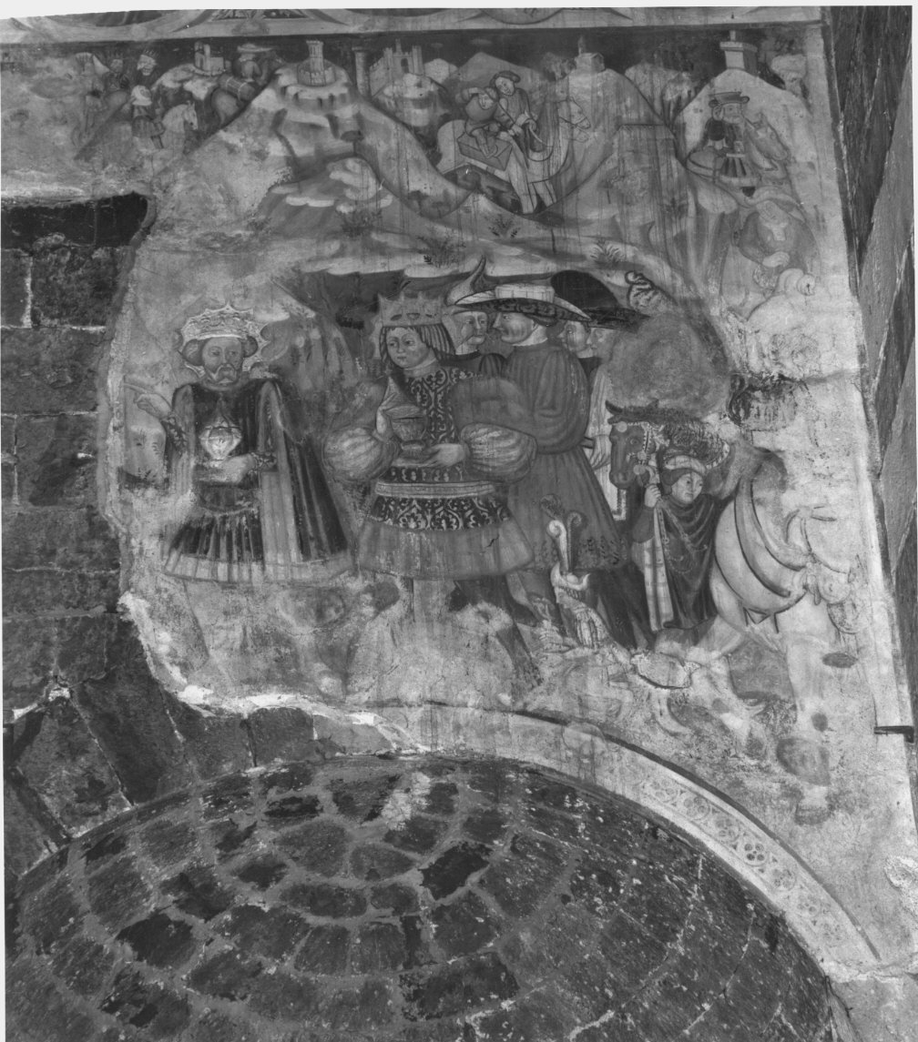 adorazione dei Re Magi (dipinto murale) - ambito lombardo (terzo quarto sec. XV)