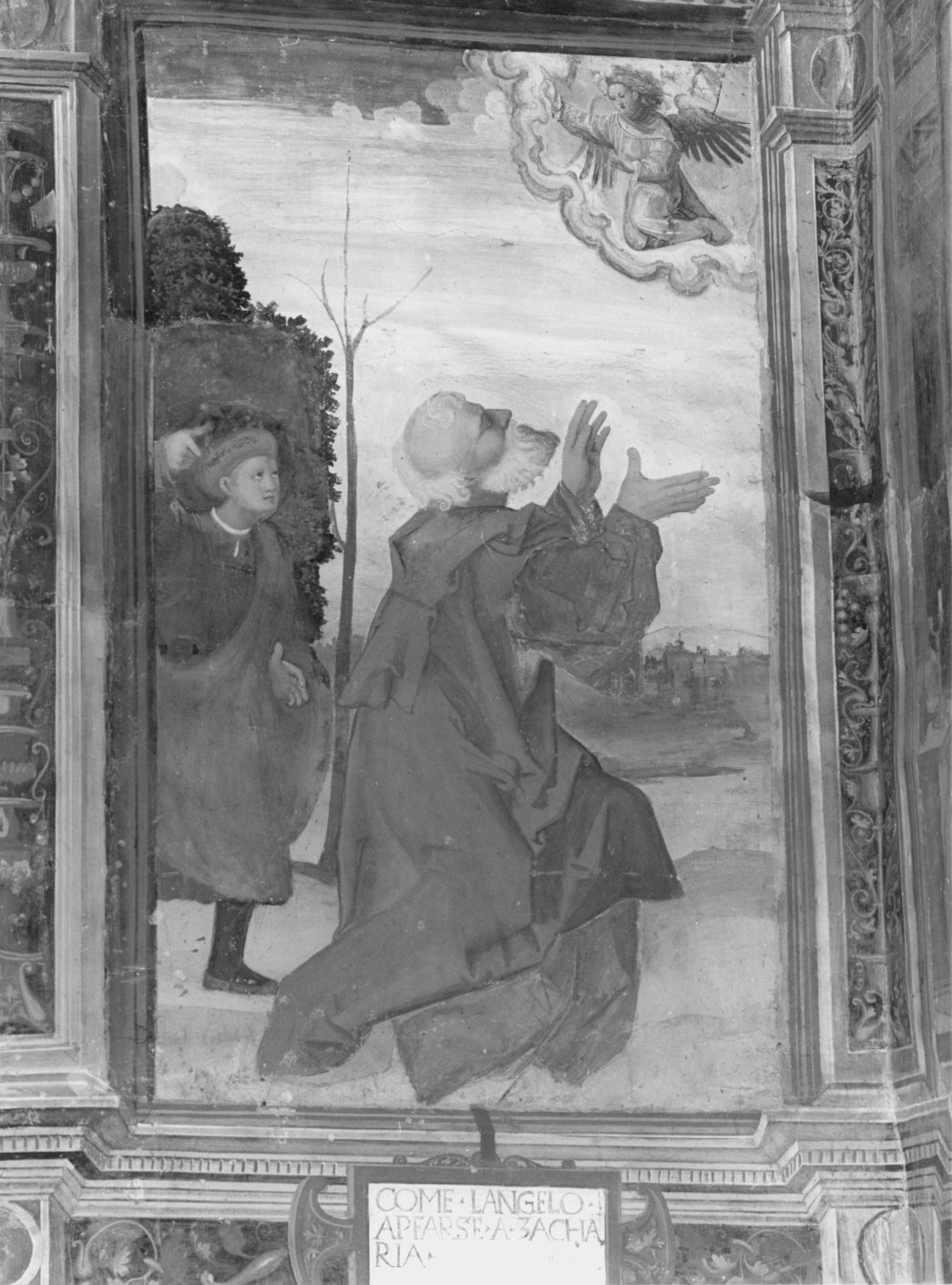 Come l'angelo apparse a Zaccaria (dipinto murale, elemento d'insieme) di De Magistris Sigismondo (attribuito) (sec. XVI)
