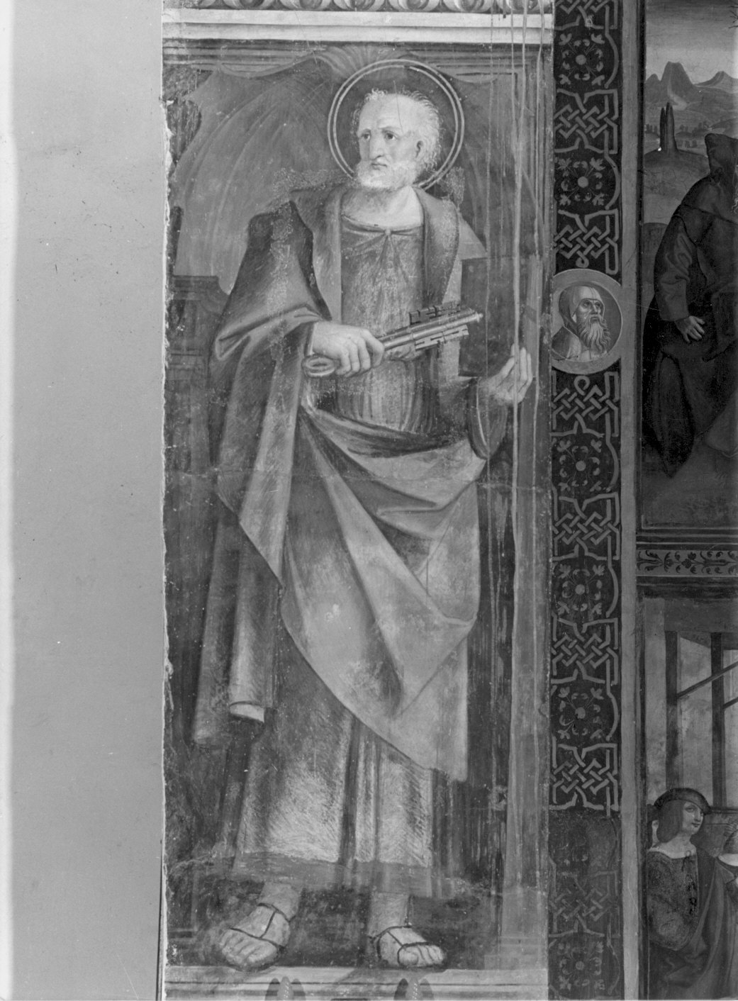 San Pietro (dipinto murale, elemento d'insieme) di Pezzi Domenico (attribuito) (sec. XVI)