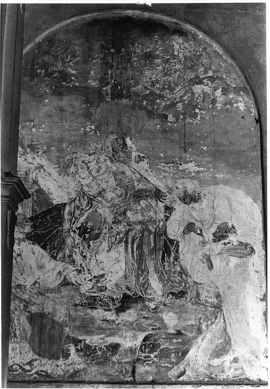 Pietà (dipinto murale, opera isolata) - ambito lombardo (metà sec. XVI)