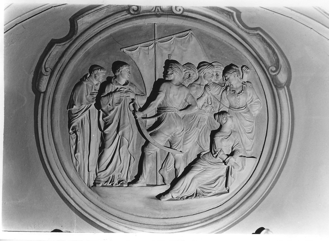 Storie della vitadi B. Matteo Carreri (rilievo, insieme) di Girola Stefano (sec. XIX)