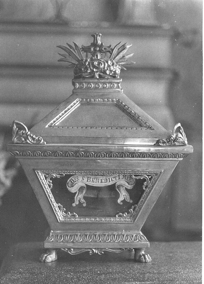 reliquiario a teca - a urna, serie - bottega lombarda (prima metà sec. XIX)