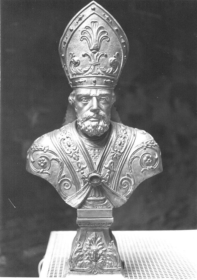 Santo vescovo (reliquiario - a busto, opera isolata) - bottega lombarda (prima metà sec. XIX)